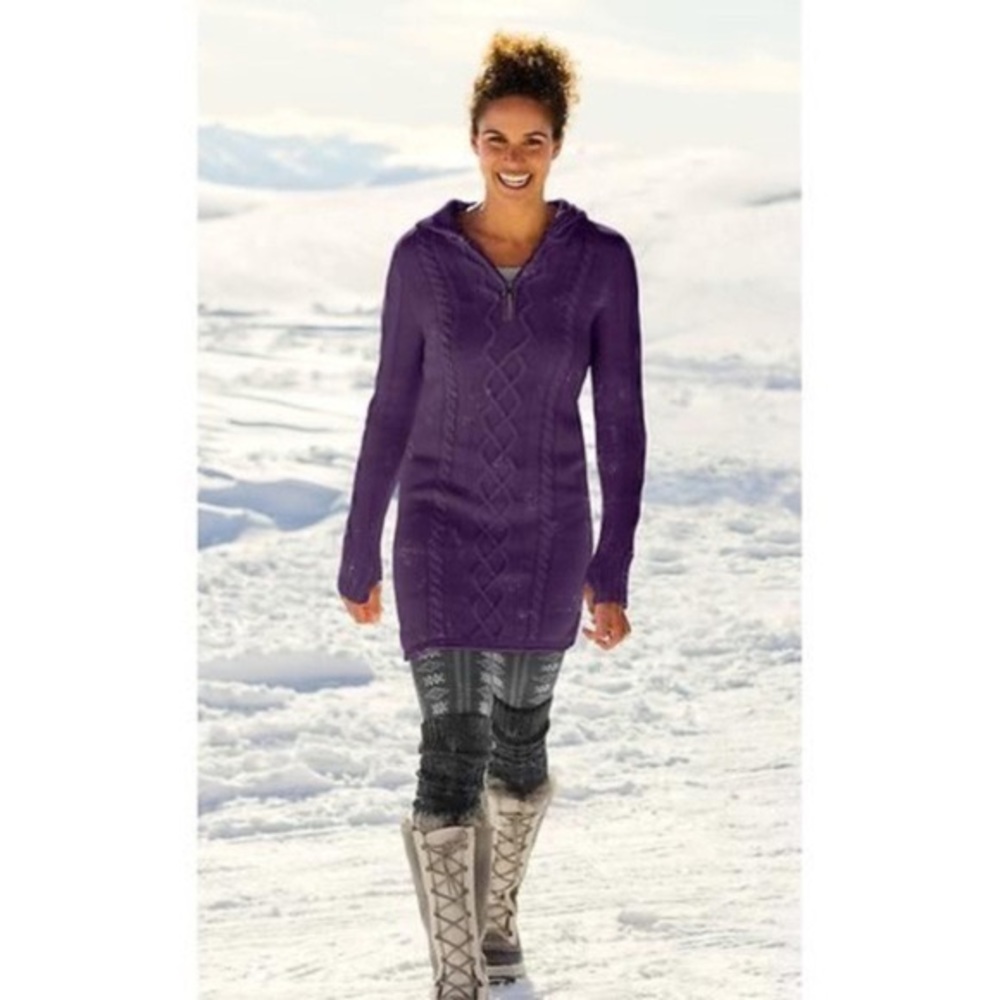 Athleta Hut To Hut Purple M Knit Sweater Dress